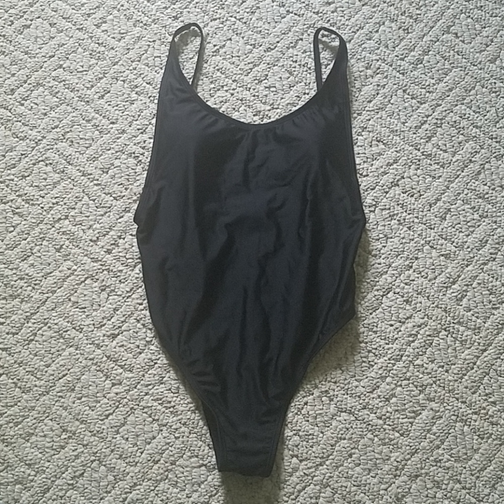 Brand New Black High-Cut Leg Onepiece